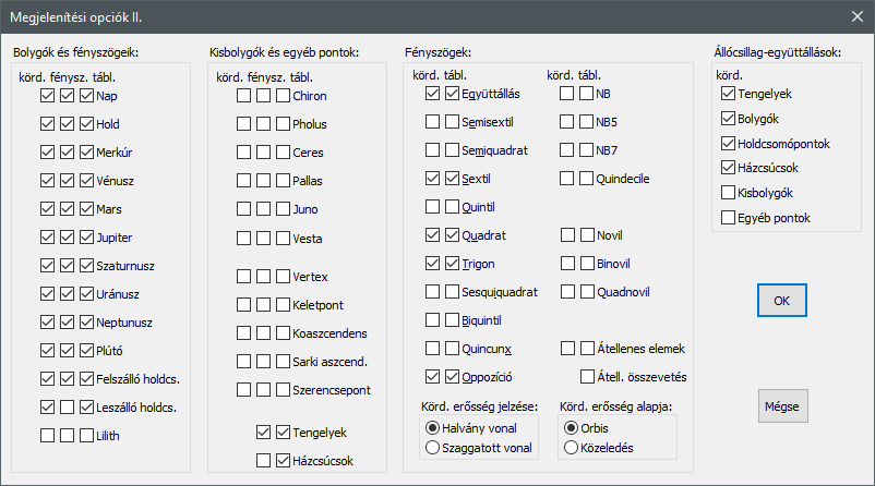 v4.6 - Opciók menü > Megjelenítés II. panel